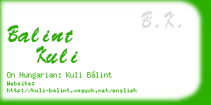 balint kuli business card